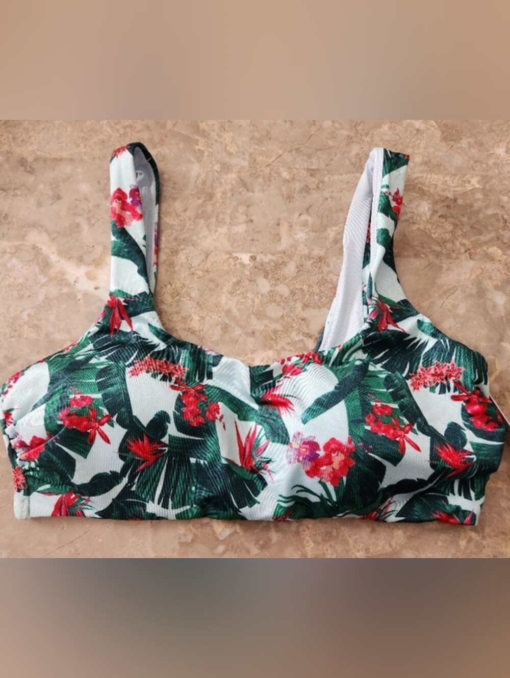 S M VS Swim Sport Bikini Top Tropical Island Getaway